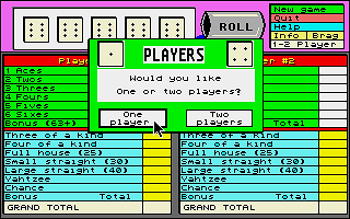 Yahtzee atari screenshot